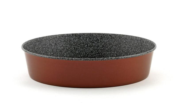 round baking pan; στρογγυλό ταψί; nonstick; aluminium; keystone; mayestic