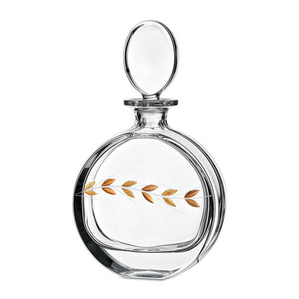 crystal, wedding set, gold leaves, κρυστάλλινα, σετ γάμου, καράφα γάμου, capolavoro, mayestic