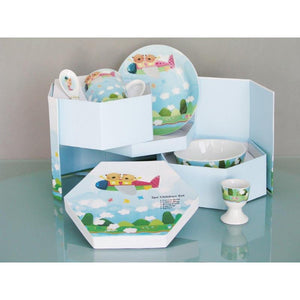 airplane; bebe; dinner set; porcelain; αεροπλάνο; παιδικό σερβίτσιο φαγητού; πορσελάνη; cryspo trio; mayestic